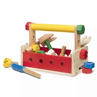 Micki wooden construction set toolbox toy 25 pieces