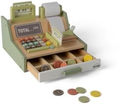 Dantoy wooden toy cash register 17-piece educational playset
