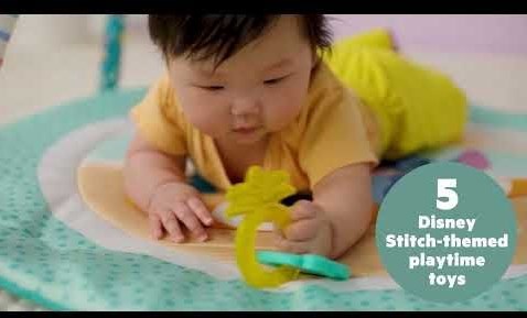 Bright Starts baby gym Stitch play mat blue tropical adventure-3