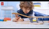 Hape wooden train track builder set in bucket - toy train set-3