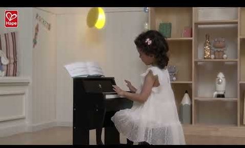 Hape piano with lights black - musical toy with stool-3