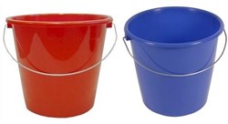 Plastic household bucket 5 liters with handle assorted color