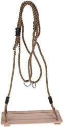 Wooden swing plank swing 40x16cm with adjustable ropes garden