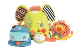 Dolce Toys Classic activity cuddly toys 4 in 1 - Safari adventure