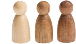 Grapat wooden toy Nins brown tones - 3 pcs open ended play
