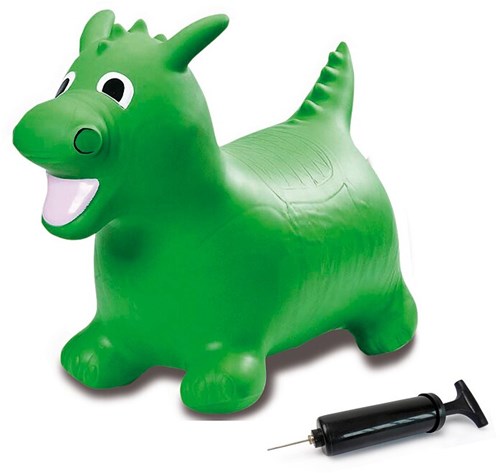 Jamara bouncing animal dragon green with pump - hopper toy for kids-2
