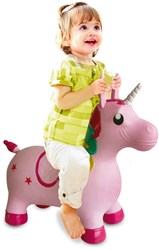 Jamara unicorn bouncing toy with pump - colourful kids toy