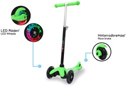 Jamara kids scooter KickLight green with adjustable handlebar and LED wheels