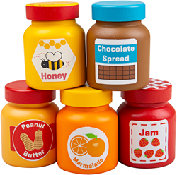 BigJigs wooden toy jars - play kitchen set - educational