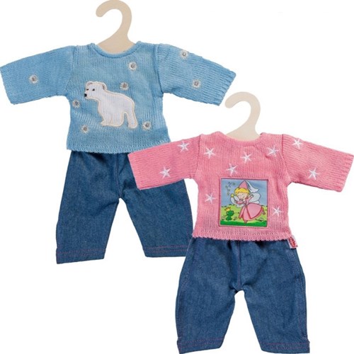 Heless doll clothes jeans and sweater set 28-35cm baby doll animals
