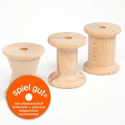 Grapat wooden toy spools natural color - set of 3 pieces
