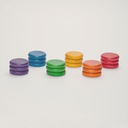 Grapat wooden toys rainbow coins - 18 pieces open ended play