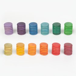 Grapat wooden discs twelve colours - educational toy 72 pieces