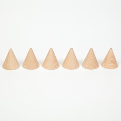 Grapat wooden cones natural color - educational toy 6 pieces