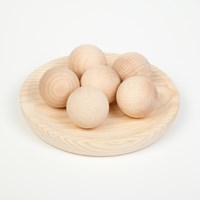 Grapat wooden balls natural color - 6 pieces educational toy-2