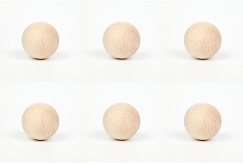 Grapat wooden balls natural color - 6 pieces educational toy