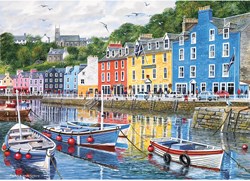 Gibsons jigsaw puzzle - 1000 pieces - fishing port - colourful puzzle