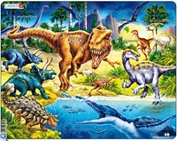 Jigsaw Puzzle Dinosaur - Larsen animal puzzle with 57 cardboard pieces