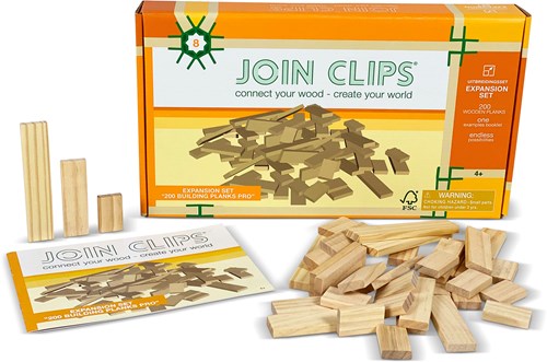 JOIN CLIPS Extension set 200 Wooden Building Boards Pro-3