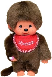 Monchhichi plush doll boy with red bib - 20 cm - cuddly toy