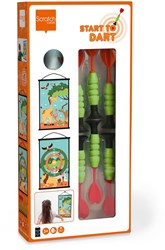 Scratch dartboard Safari toy double-sided with 6 darts