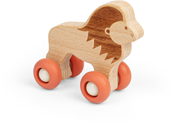 BigJigs jungle animals toy on wheels - colorful cardboard