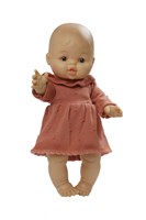 Heless doll dress knitted organic cotton old pink 28-35cm-2