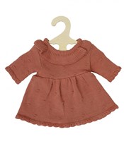 Heless doll dress knitted organic cotton old pink 28-35cm