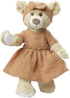 Heless doll dress with headband - organic cotton caramel 35-45cm-3