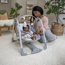 Ingenuity portable baby swing - Bella Teddy - compact baby swing