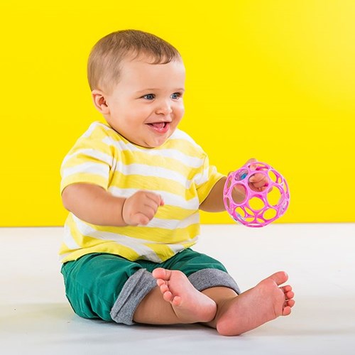 Oball Rattle Ball 10 cm - Pink Baby Toy-2
