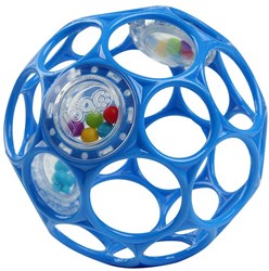 Oball baby rattle ball - blue - flexible and easy to grasp