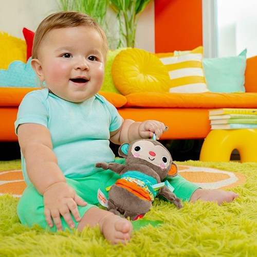 Bright Starts musical toy monkey - Pull Play n Boogie - educational-2