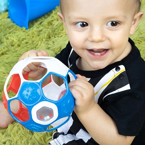 Oball baby rattle football Grippin Goals - colorful and flexible toy-3