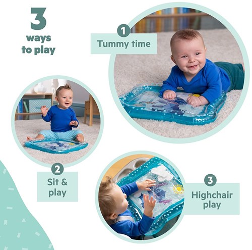 Bright Starts baby water mat Stitch sensory play mat blue
