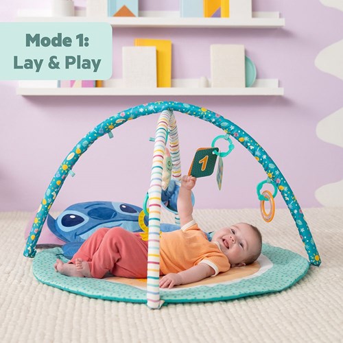 Bright Starts baby gym Stitch play mat blue tropical adventure