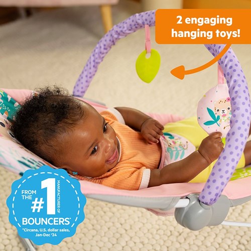 Bright Starts baby bouncer Wildflower Wonders with vibration-2