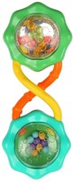 Bright Starts rattle toy barbell - classic green baby rattle