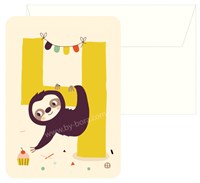 Bora Shop birthday card Sloth with envelope - cheerful card 15x15 cm-2