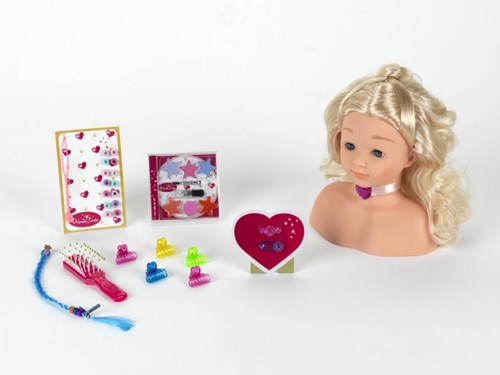 Klein Princess Coralie styling head toy make-up head blonde pink-2