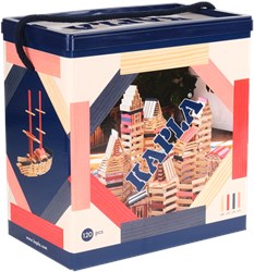 Kapla building set - wooden planks - 120 pieces blue red pink