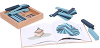 Kapla wooden building boards 40 pieces light blue dark blue construction set-2