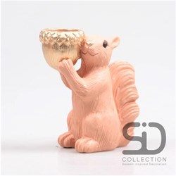Season Inspired Decoration tealight holder squirrel beige 16.3cm decoration