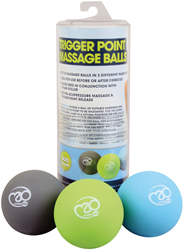 Fitness-Mad massage balls trigger point set grey green blue 6 cm