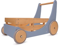 Kinderfeets 2-in-1 Wooden Storage Cart & Walker - Slate Blue