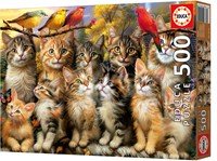 Educa jigsaw puzzle cats and birds 500 pieces animal puzzle-2