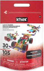 K'nex building set vehicles - Custom Cruisers 105 pieces with storage bag