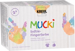 Kreul finger paint set Mucki Softie 6 pastel colours vegan child-friendly