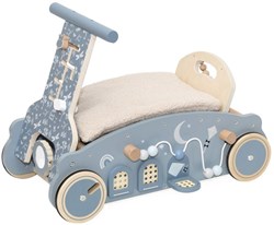 Label Label wooden 3-in-1 walker rocker car blue motor skills toy