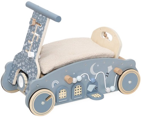 Label Label wooden 3-in-1 walker rocker car blue motor skills toy